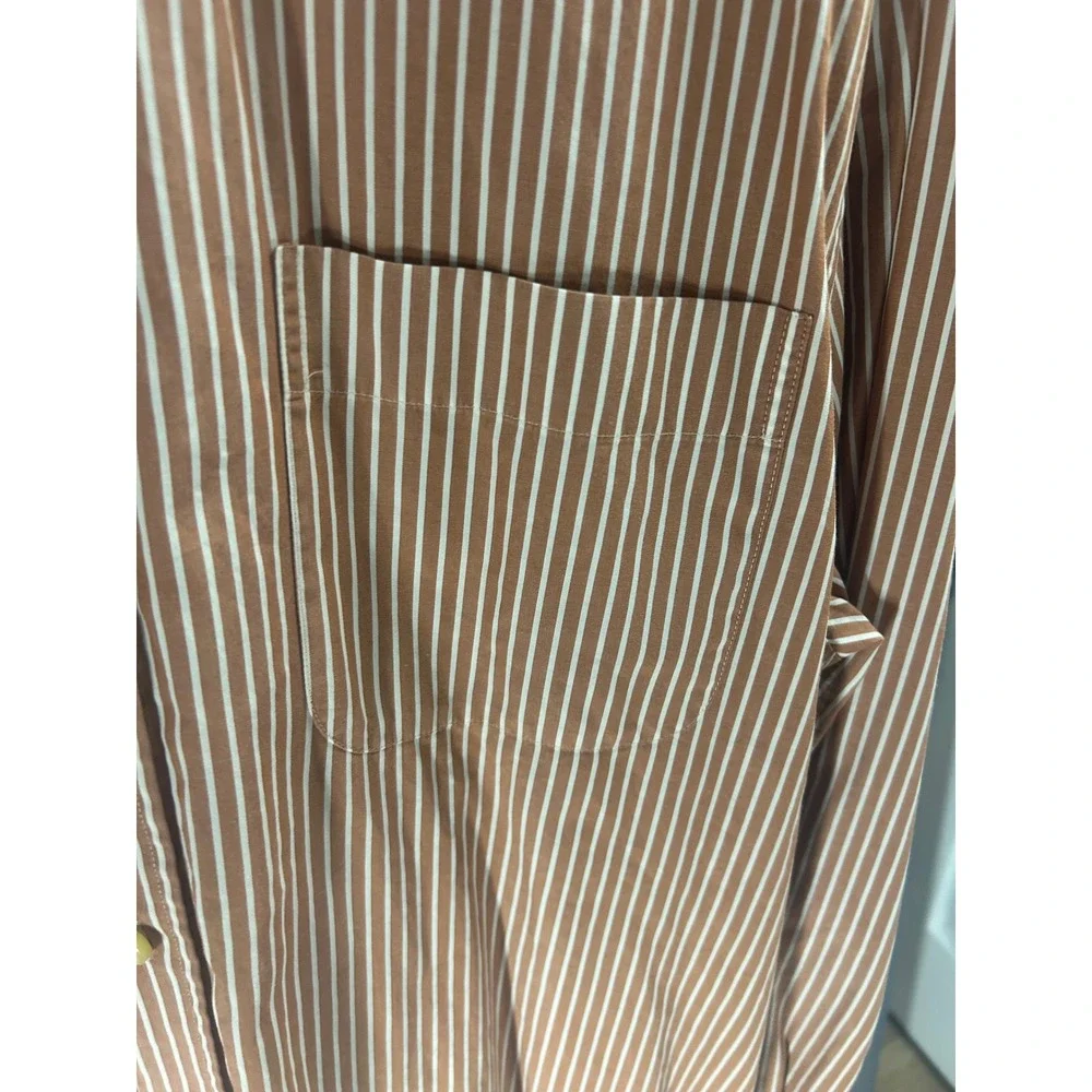 Peter Millar Men's Medium M Brown Striped Long Sleeve Button-Down Shirt - Picture 5 of 7